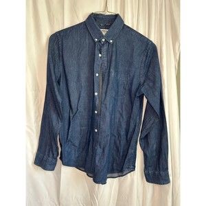 Express Soft Wash Button Down Denim Shirt Size M